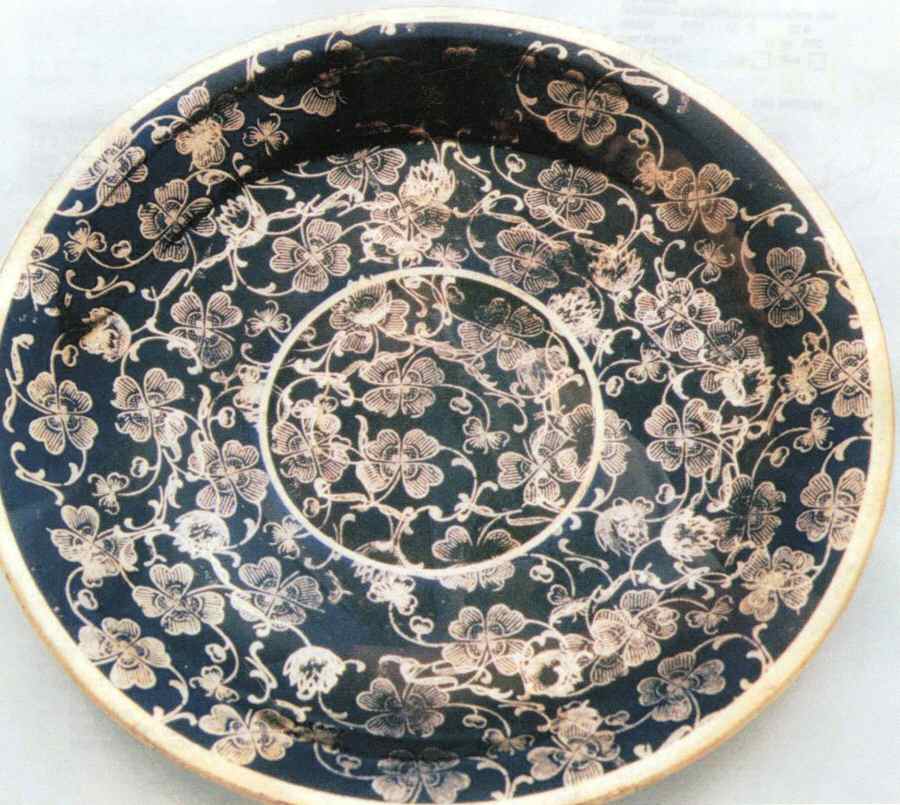 Mazarine Blue & Gold Saucer by Unknown Manufacturer-1