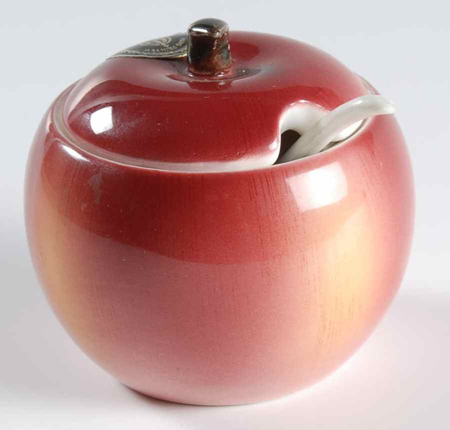 Apple Face Mustard Jar & Lid with Spoon by Ucagco-1
