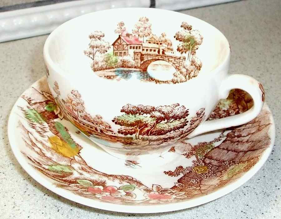 Castle Harbor Flat Cup & Saucer Set by Ucagco-1