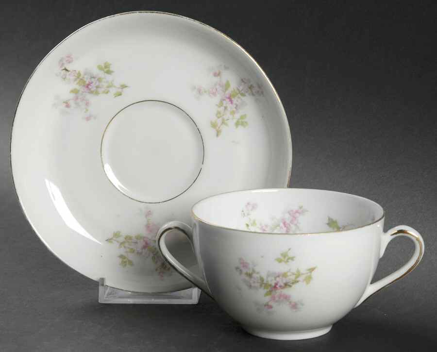 344 Flat Cream Soup Bowl & Saucer Set by Unknown Manufacturer-1