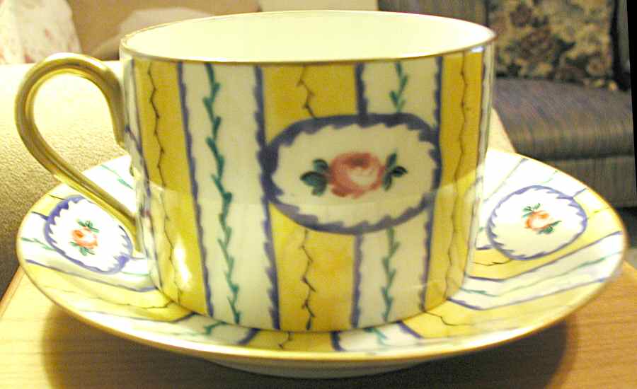 LIM839 Flat Cup & Saucer Set by Limoges-French-1