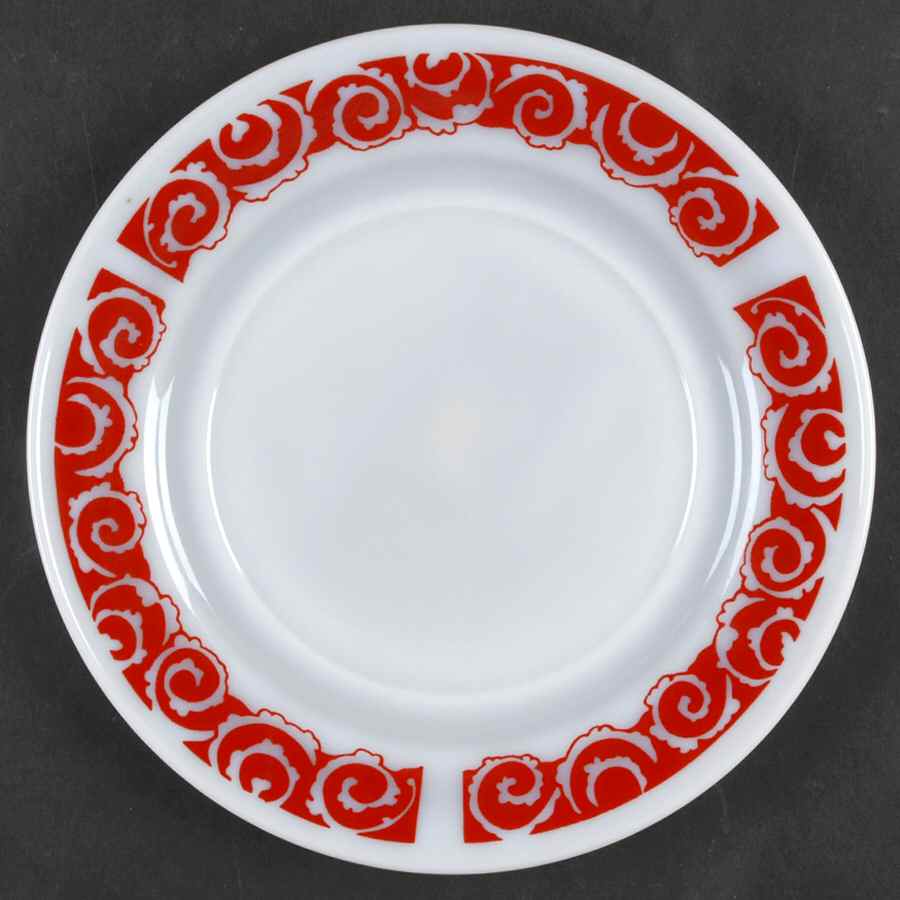 Ovide White Red Twist Luncheon Plate by Hazel-Atlas-1