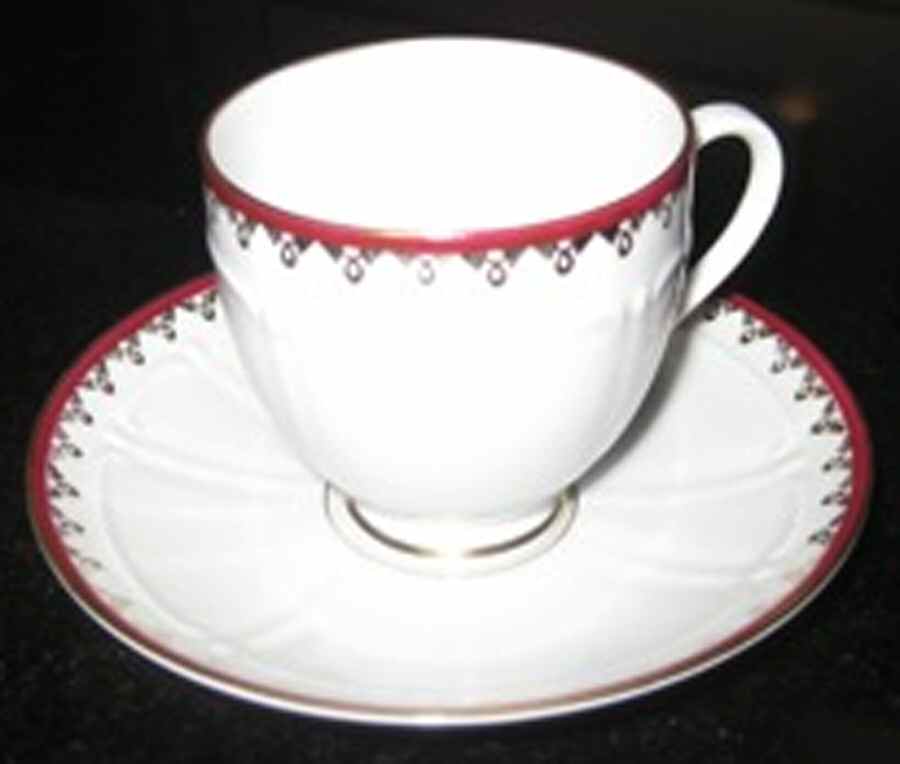 UPS4 Footed Cup & Saucer Set by Upsala Ekeby-1