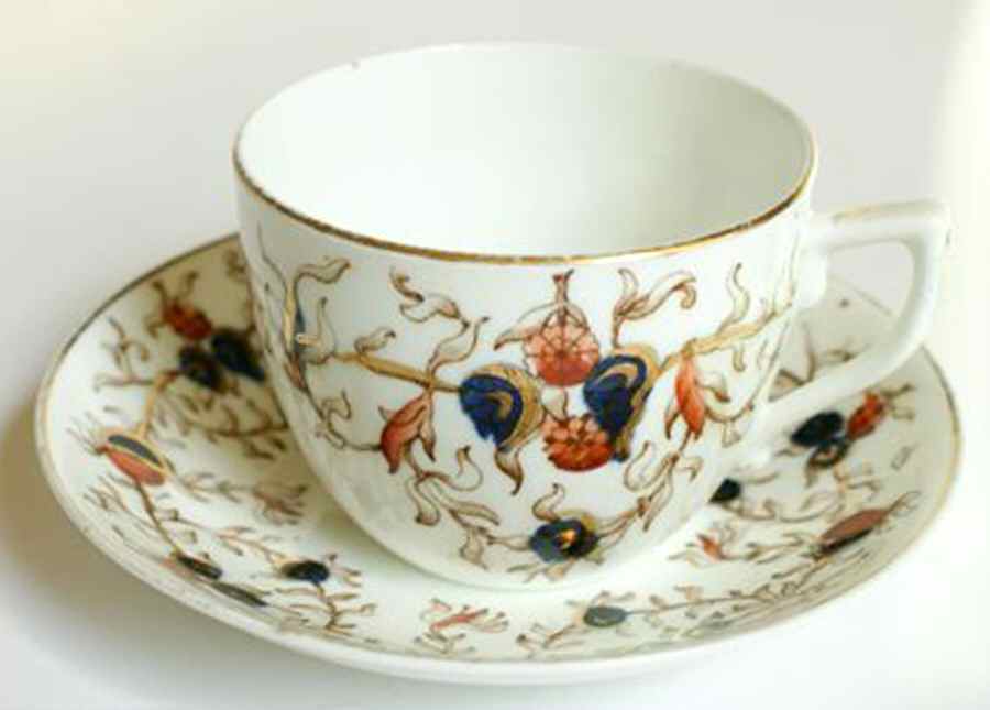 1861 Flat Cup & Saucer Set by Unknown Manufacturer-1