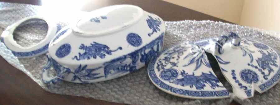 Yeddo-Blue Oval Covered Vegetable by Ridgway, Sparkes & Ridgway-1