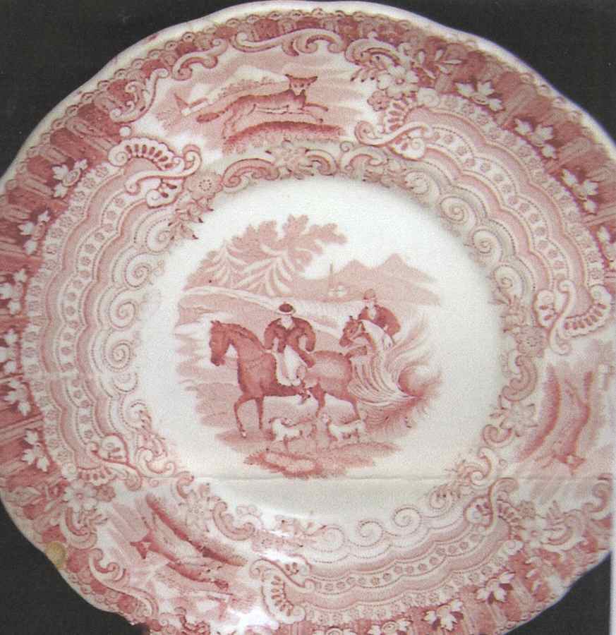 Huntsman Pink Saucer by Adams China-1