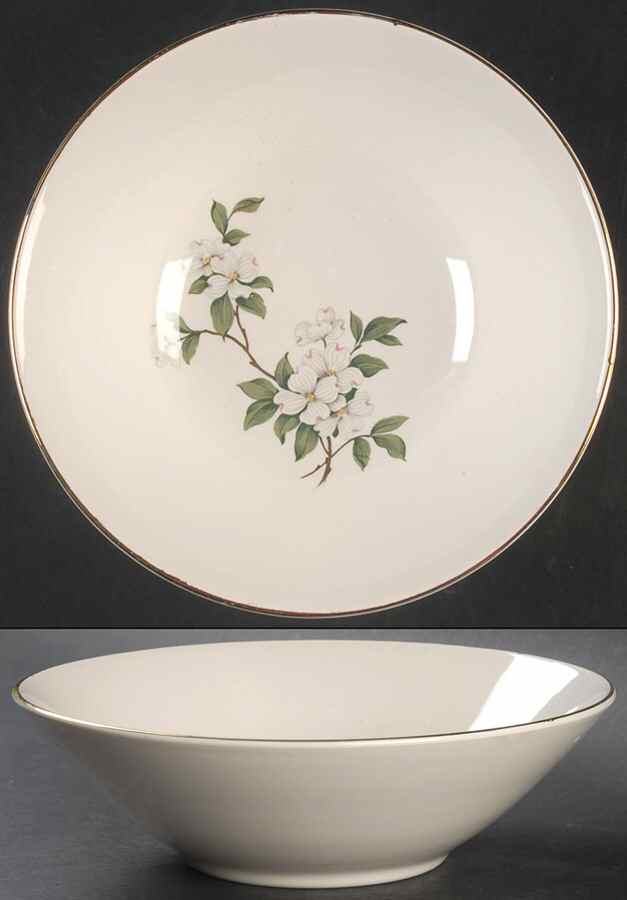 HAR79 GOLD TRIM 8" Round Vegetable Bowl by Harker-1