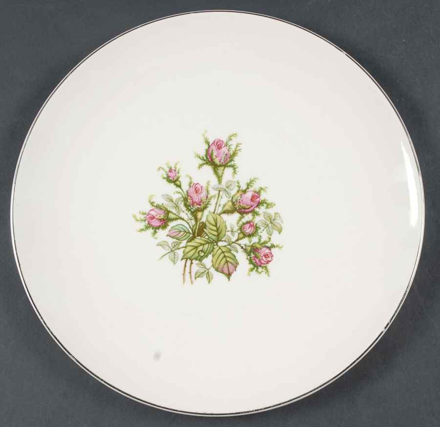 Moss Rose (Platinum Trim) Dinner Plate by Edwin Knowles-1