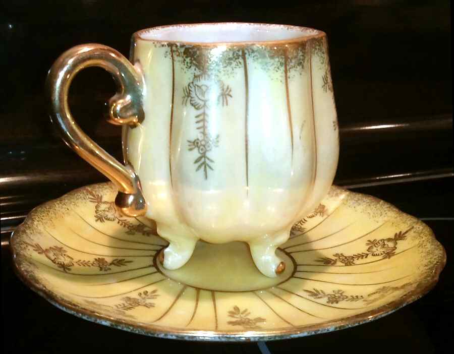E3006 Footed Cup & Saucer Set by Unknown Manufacturer-1