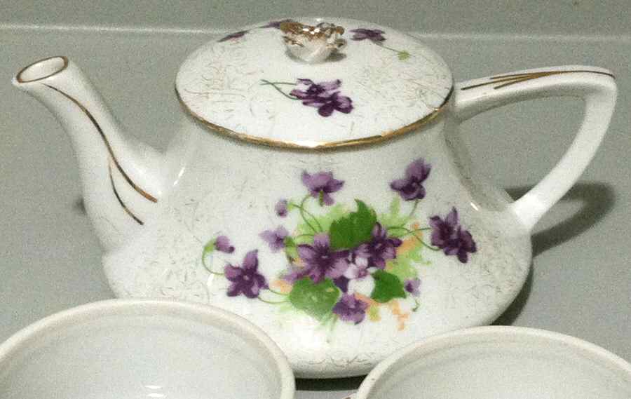 Sweet Violets Lid for Mini Stacking Teapot by Norcrest-1