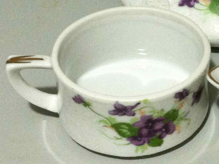 Sweet Violets Stacking Mini Open Sugar Bowl by Norcrest-1