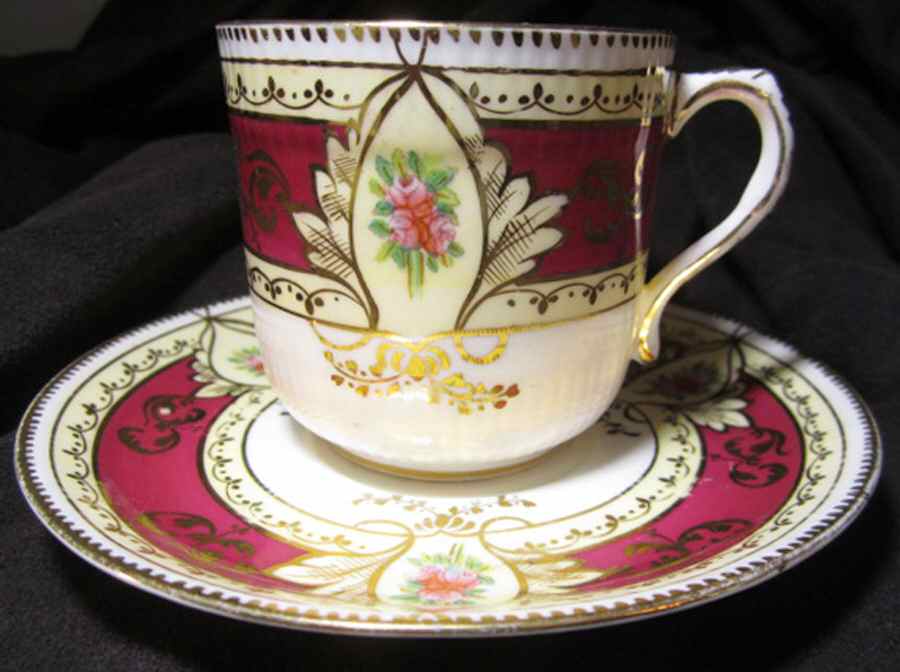 2496 Footed Cup & Saucer Set by Unknown Manufacturer-1