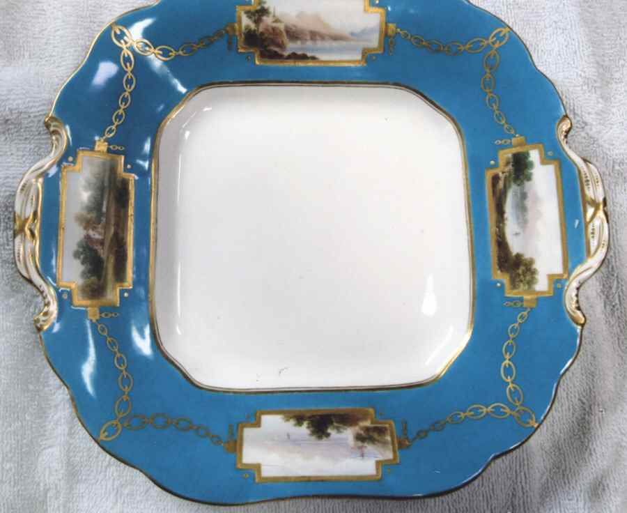 A7186 Square Handled Cake Plate by Unknown Manufacturer-1