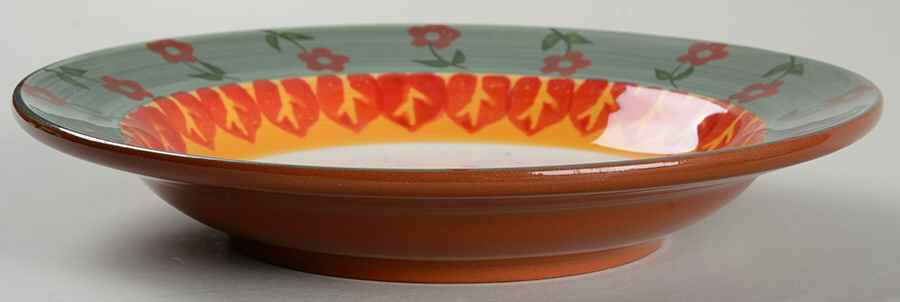 Folk Art Sage Rim Soup Bowl by Unknown Manufacturer-1