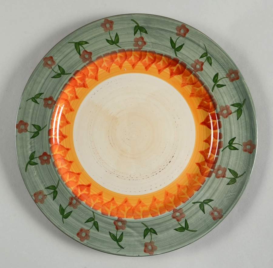 Folk Art Sage Dinner Plate by Unknown Manufacturer-1