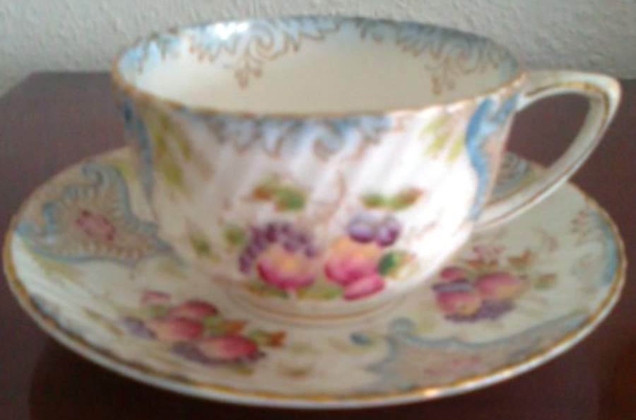1233 Footed Cup & Saucer Set by Unknown Manufacturer-1