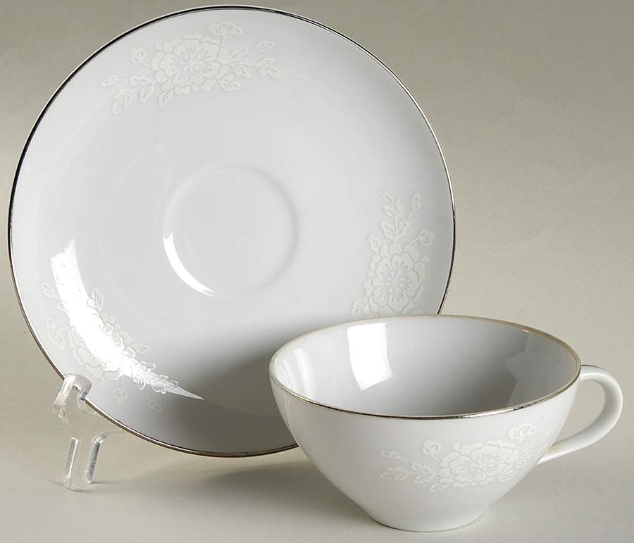 Princess Rose Flat Cup & Saucer Set by Japan-1