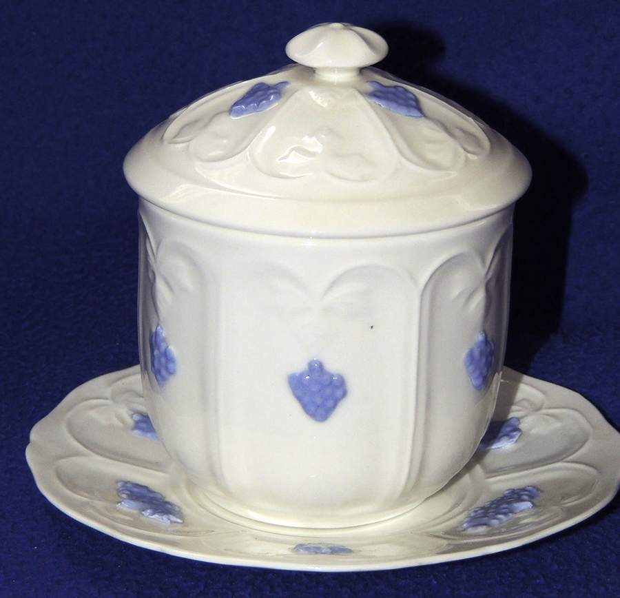 Blue Chelsea Jam/Jelly & Lid W/Underplate by Unknown Manufacturer-1