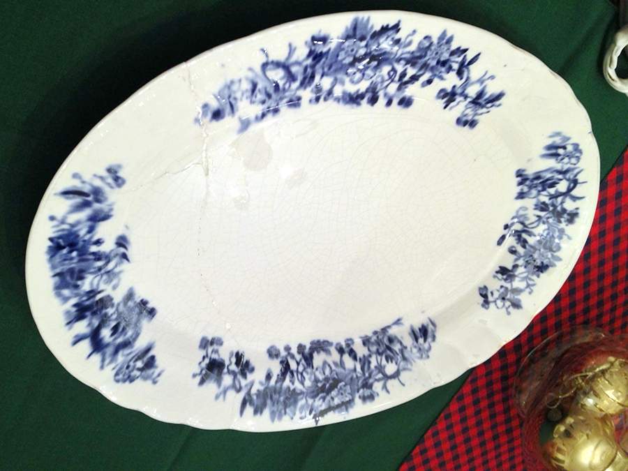Severn Blue 15" Oval Serving Platter by Crescent Pottery (USA)-1