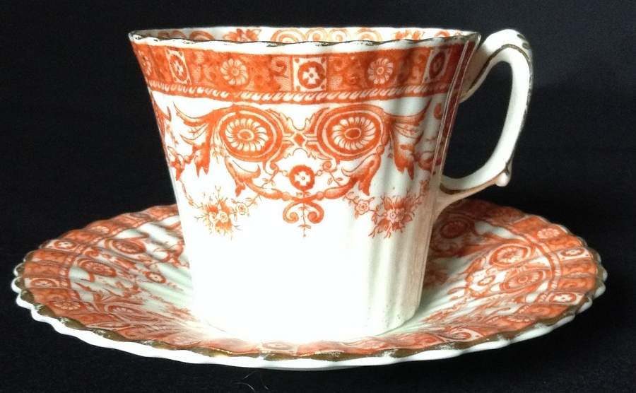Elgin (Fluted) Flat Cup & Saucer Set by England-1