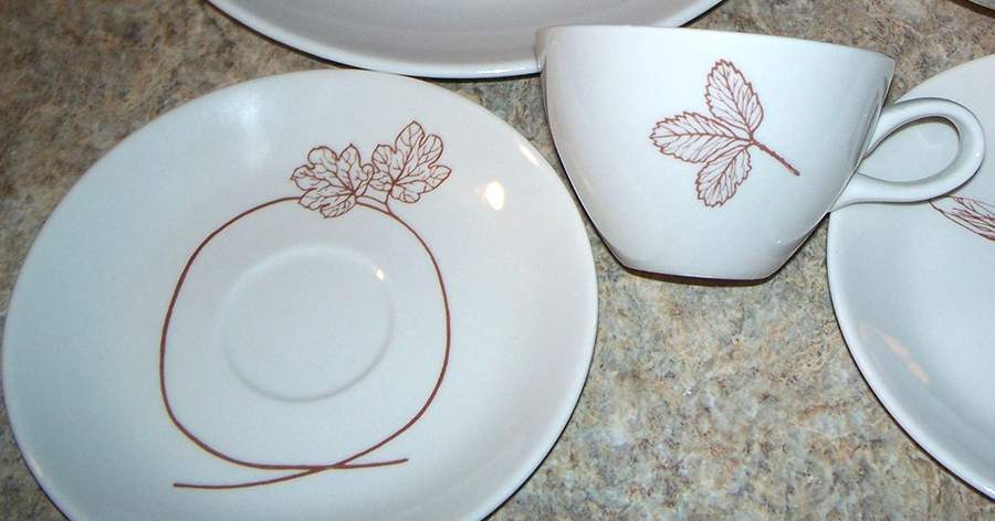 Autumn Leaf Flat Cup & Saucer Set by USA-1