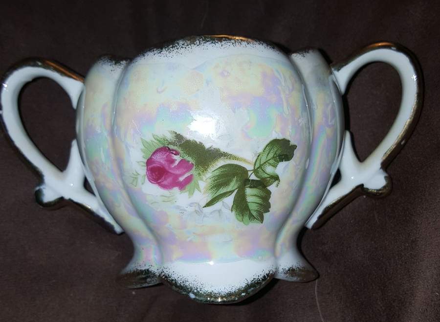 Moss Rose Sugar Bowl No Lid by Norcrest-1