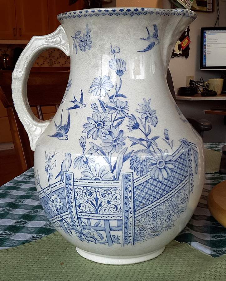 Swallow Blue Large Pitcher by Holmes & Plant-1