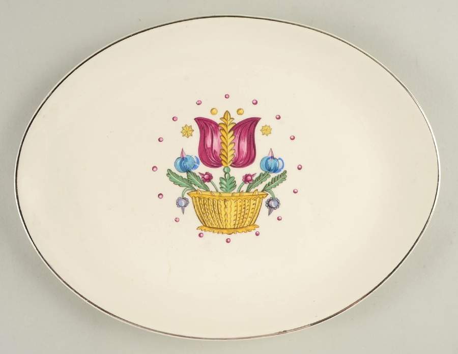 Old Dutch 11" Oval Serving Platter by Limoges-American-1