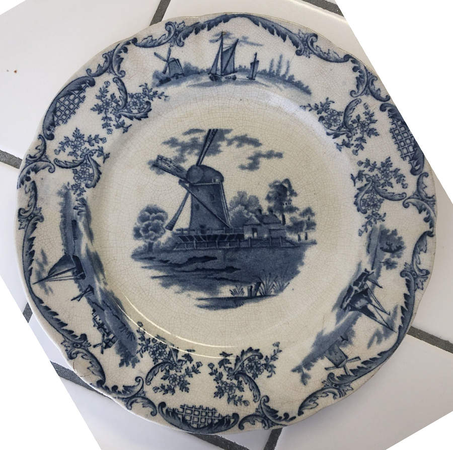 Delph (Pink-Blue) Various Colors Dinner Plate by Upper Hanley-1