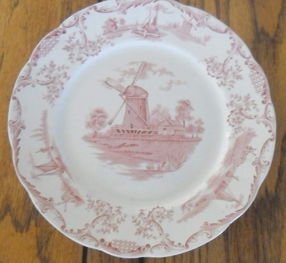Delph (Pink-Blue) Various Colors Dinner Plate by Upper Hanley-1
