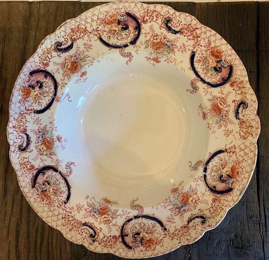 Accaia Red Multicolor Large Rim Soup Bowl by Upper Hanley-1