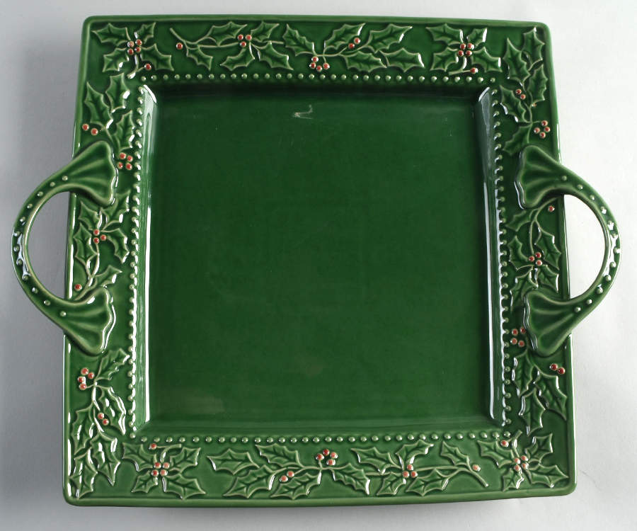 Christmas Berries 13" Square Handled Tray by Hampton Forge-1