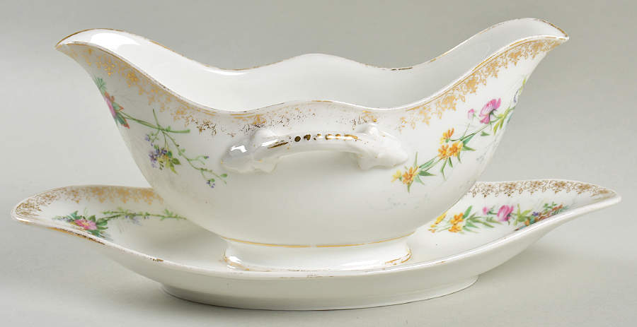 UC1023 Gravy Boat with Attached Underplate by Unknown Manufacturer-1