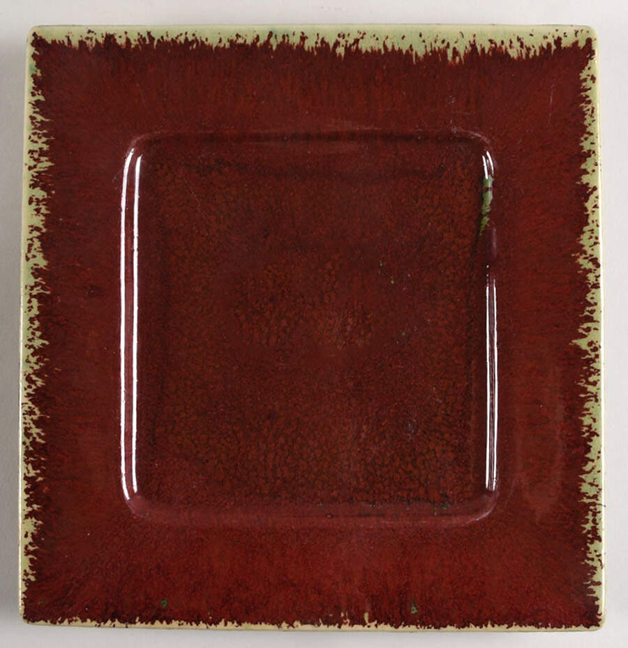 Oxblood Square Pillar Candleholder by Unknown Manufacturer-1