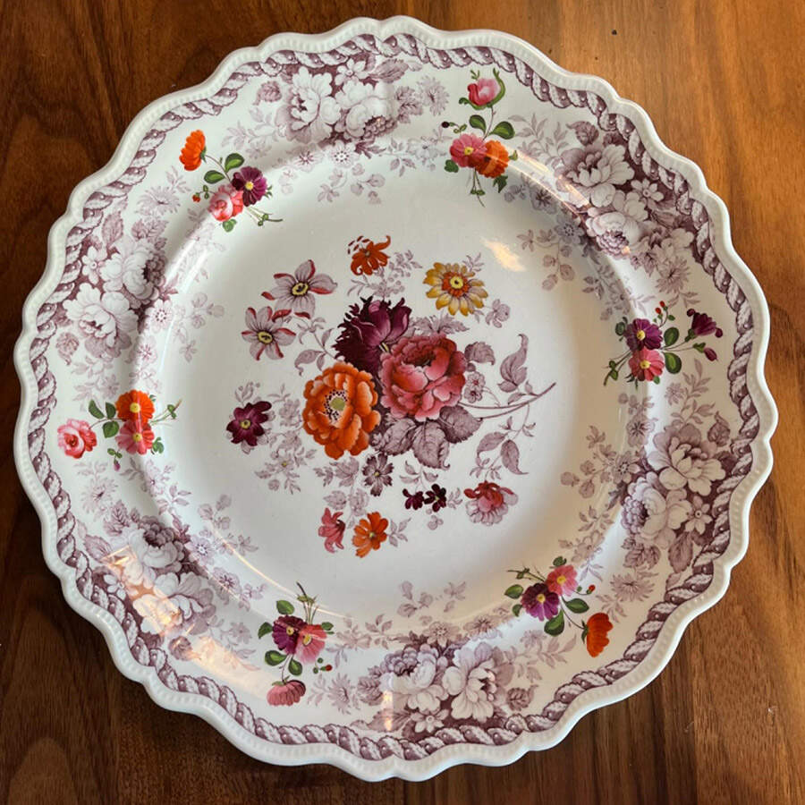 Emerald Flowers (Purple, Multicolor) Dinner Plate by Unknown Manufacturer-1