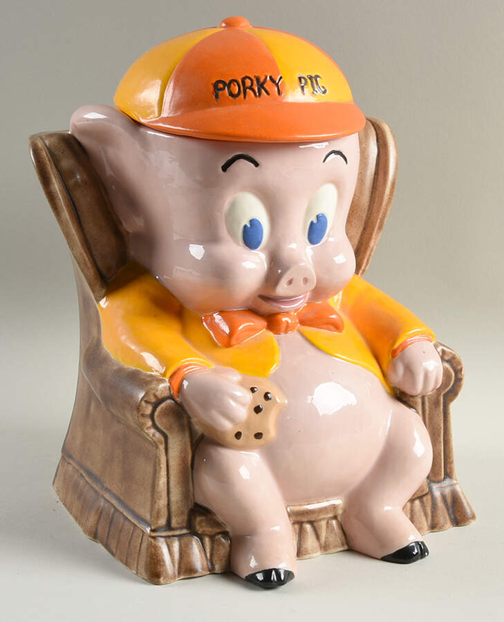 Cookie Jars Figural Cookie Jar & Lid by Unknown Manufacturer-1