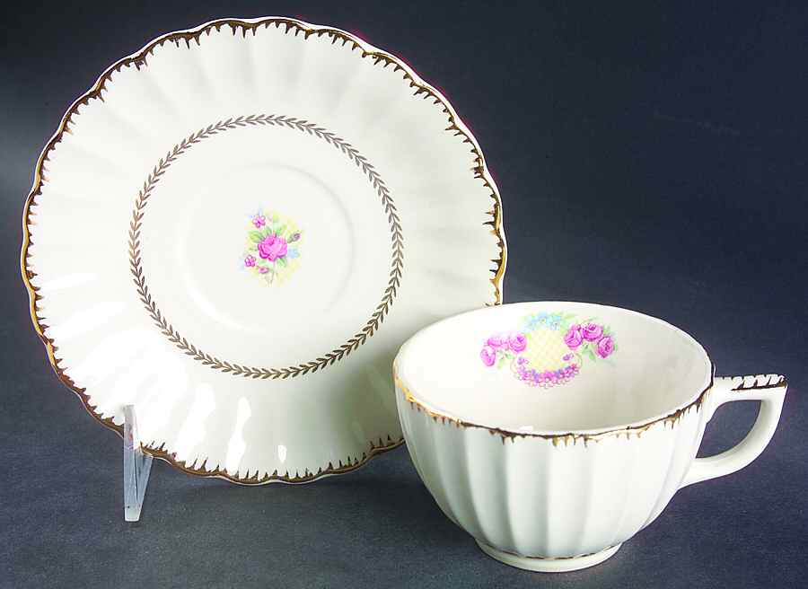 Bridal Wreath Flat Cup & Saucer Set by Vanity Fair-1