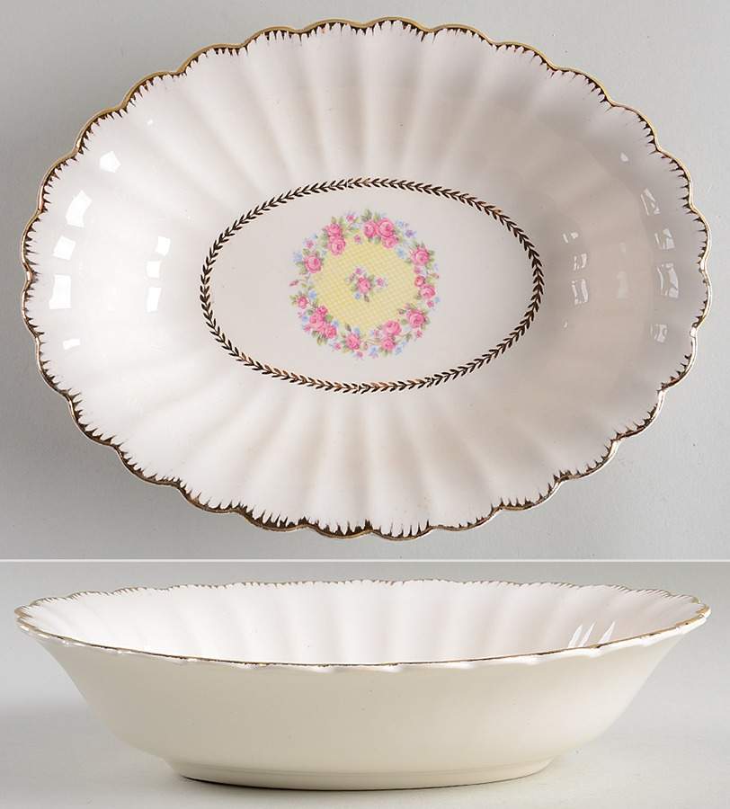 Bridal Wreath 9" Oval Vegetable Bowl by Vanity Fair-1