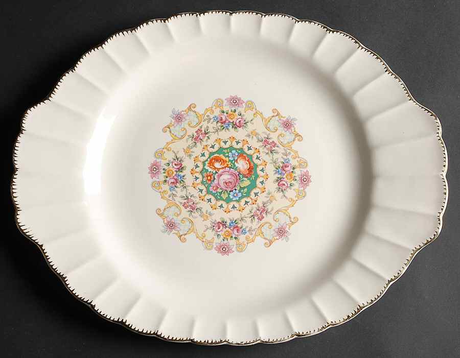 Melody 13" Oval Serving Platter by Vanity Fair-1