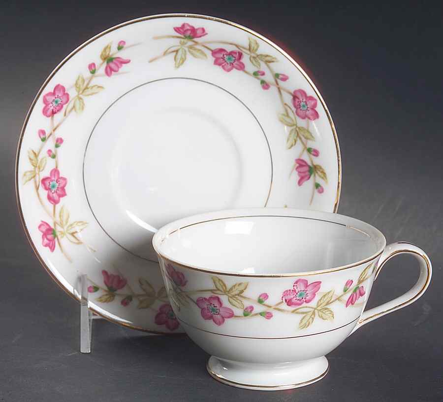 Briar Rose Footed Cup & Saucer Set by Valmont-1