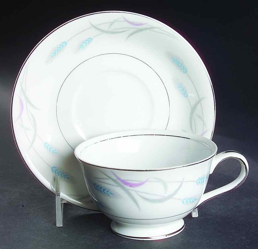 Royal Wheat Footed Cup & Saucer Set by Valmont-1