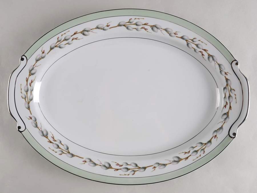 Silver Willow 16" Oval Serving Platter by Valmont-1