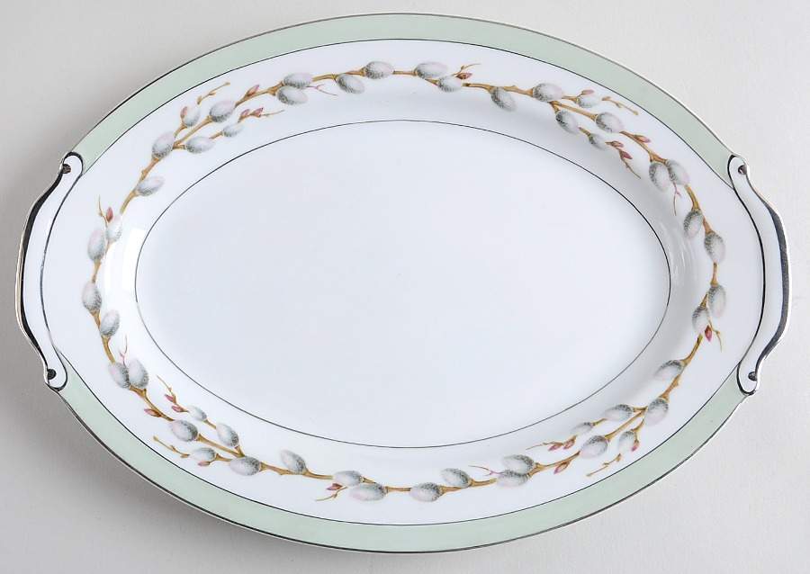 Silver Willow 12" Oval Serving Platter by Valmont-1