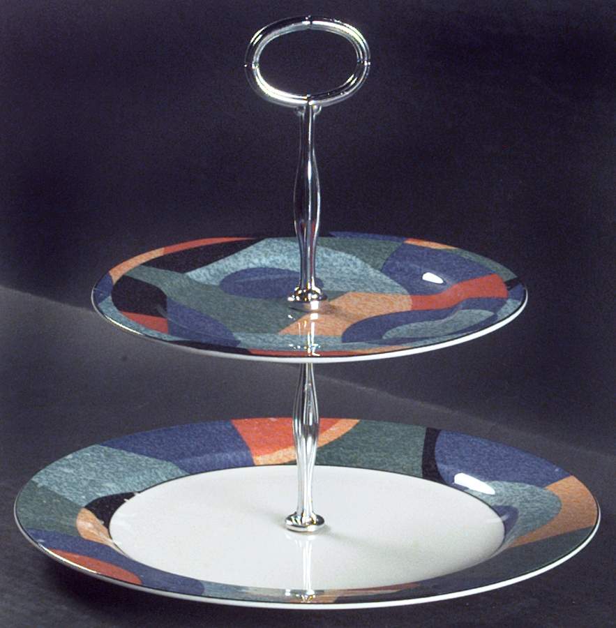 Accent 6 5/8"-10"  2 Tiered Serving Tray (Dp, Sp) HC by Victoria & Beale-1