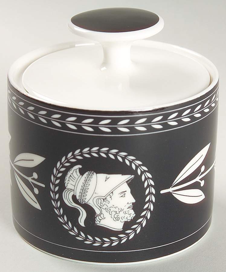 Olympia Black Sugar Bowl & Lid by Victoria & Beale-1