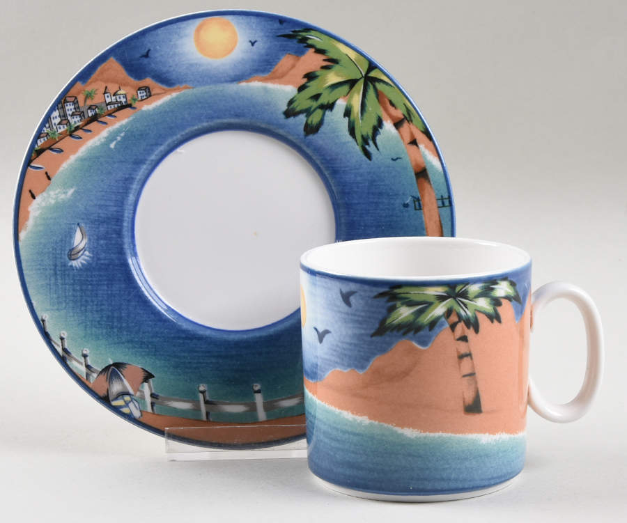 Riviera Flat Cup & Saucer Set by Victoria & Beale-1