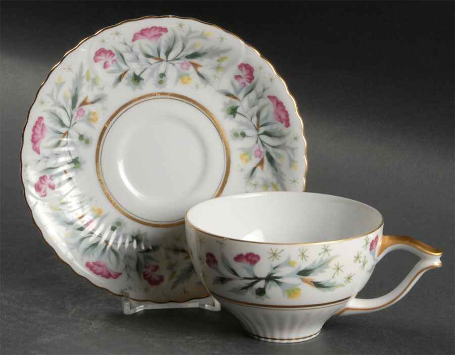 New Dawn Flat Cup & Saucer Set by Victorian (Japan)-1