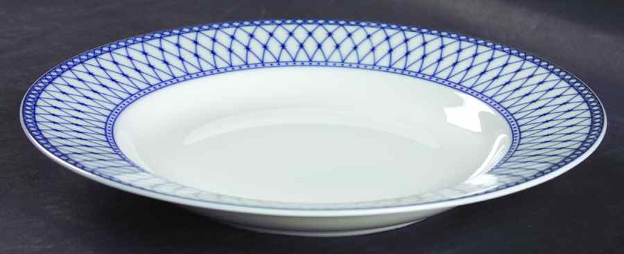 Balustrade Blue Large Rim Soup Bowl by Vista Alegre-1