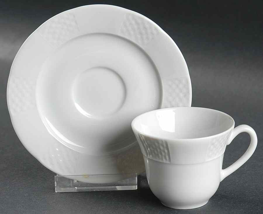 Basket Weave Flat Demitasse Cup & Saucer Set by Vista Alegre-1