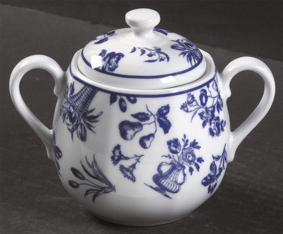 Blue Chintz Sugar Bowl & Lid by Vista Alegre-1